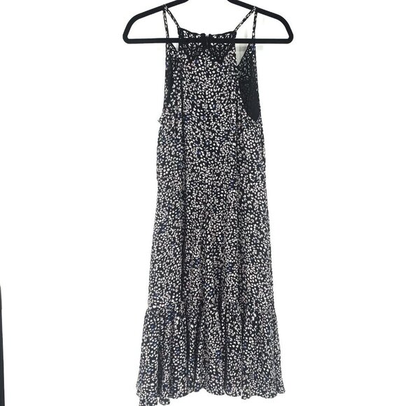 Rebecca Taylor Sleeveless Pop Flower Sleeveless Slip Dress Black Silk Size 6 - Picture 7 of 12